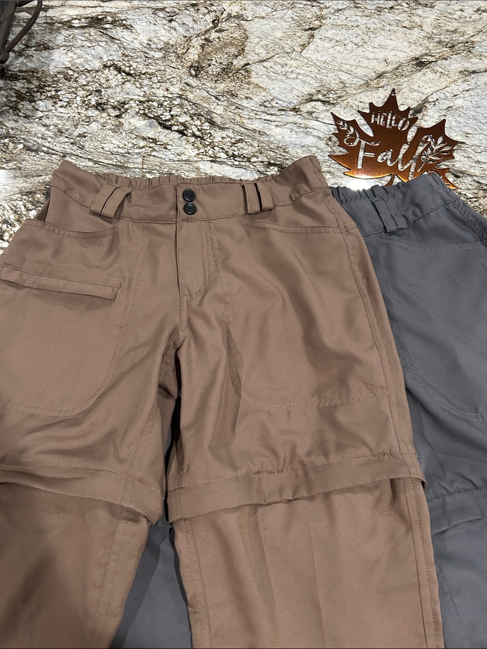 2 pair of Magellan Outdoors Women's Convertible Pants — Brown & Gray